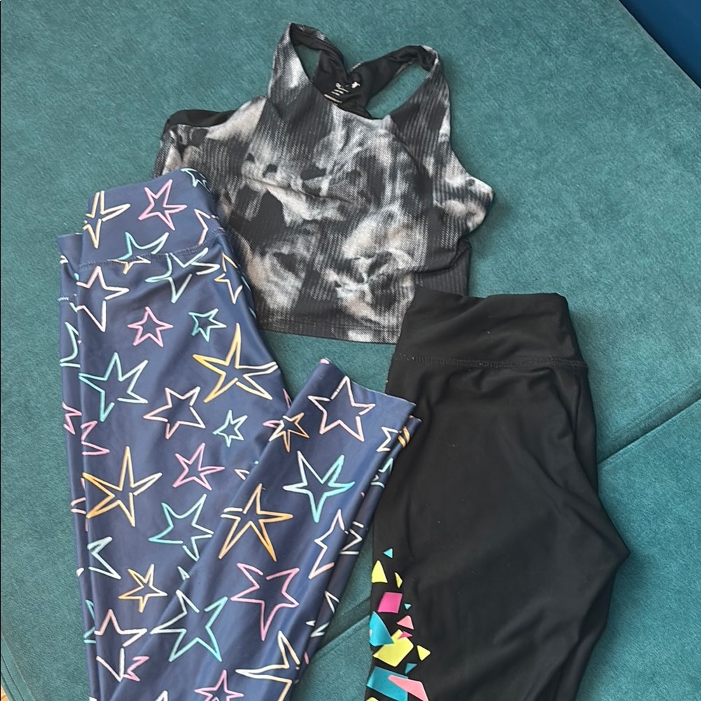 Girl Stylish Activewear Set with Star Pattern